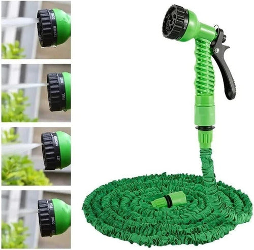 Manguera Expandible Flexible 22.5 Metros Con Aspersor Jardin Color Verde