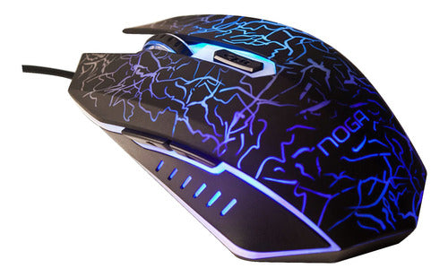 Mouse Gamer Noga Stormer St002 Luz Led Rgb , 2400 Dpi , 6 Botones , Windows Mac