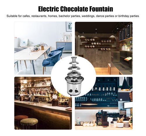 Fuente De Chocolate Eléctrica De 4 Capas De Acero Inoxidable