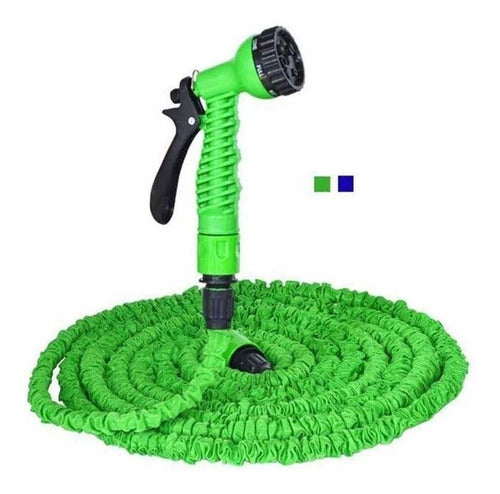 Manguera Expandible Flexible 22.5 Metros Con Aspersor Jardin Color Verde