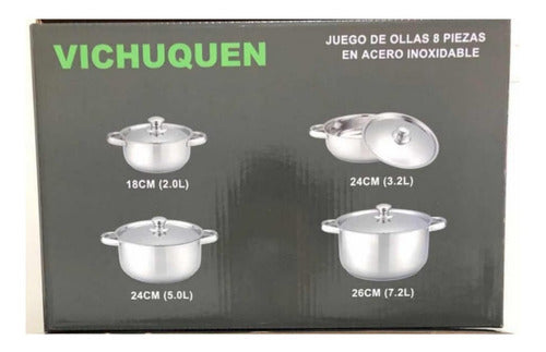 Juego De Ollas 8 Piezas Acero Inoxidable