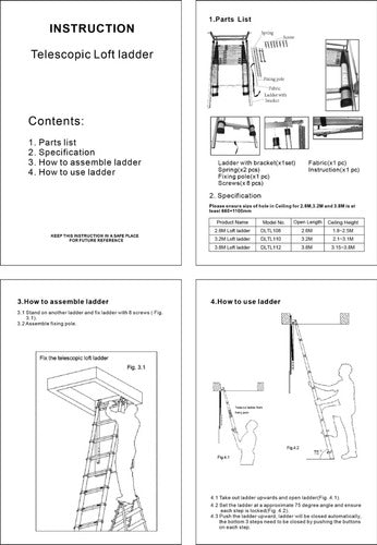 Escalera Para Ático Plegable De Aluminio 3.2 Mt