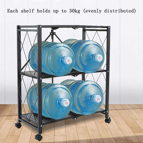 Organizador Repisa Metálica 3 Niveles Plegable Con Ruedas