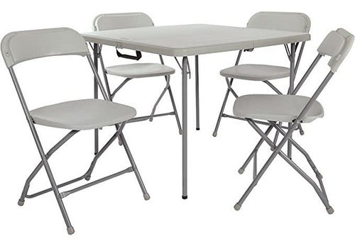 Office Star Juego De Mesa Y Silla, Color Gris Claro,