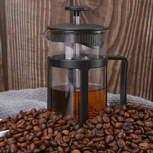 Prensa Francesa 350ml Filtro Vidrio Café Color Negro