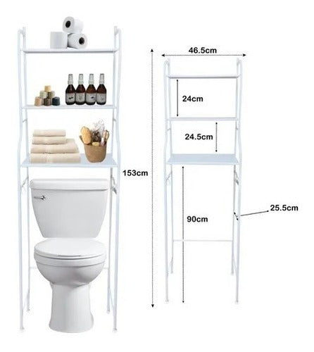 Mueble Organizador Para Baño Wc Rack Estante Sanitario Color Blanco