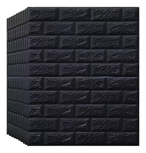 Pack 10 Laminas Papel Mural 3d Ladrillo Pared Blanco 77x70cm