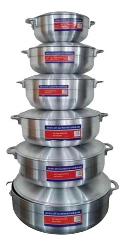 Juego De Calderos De Aluminio De 6pzs Baterías Cocina Ollas