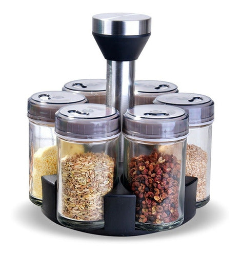Especiero Set De Condimenteros Con Base Giratoria