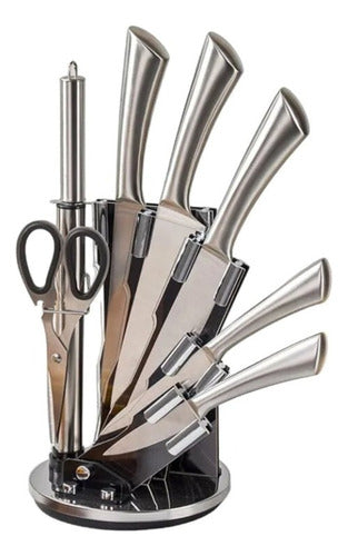 Juego De Cuchillos Con Base 8 Piezas Acero Inoxidable
