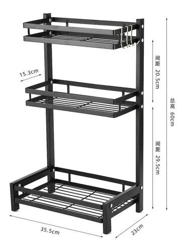 Organizador Cocina Especiero Rack 3 Niveles Especias Metal