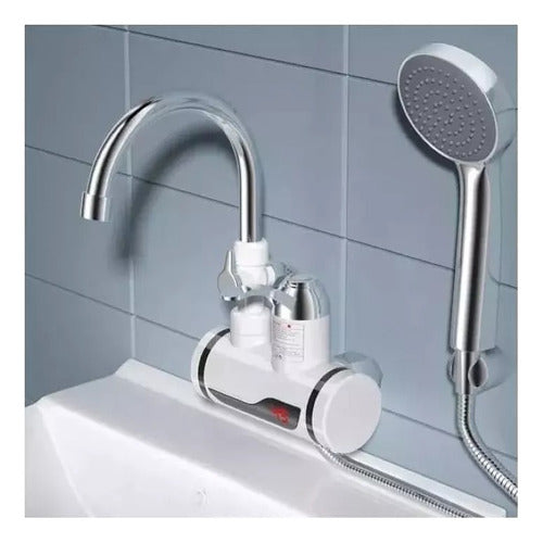 Grifo Llave Agua Caliente Electrica Con Ducha