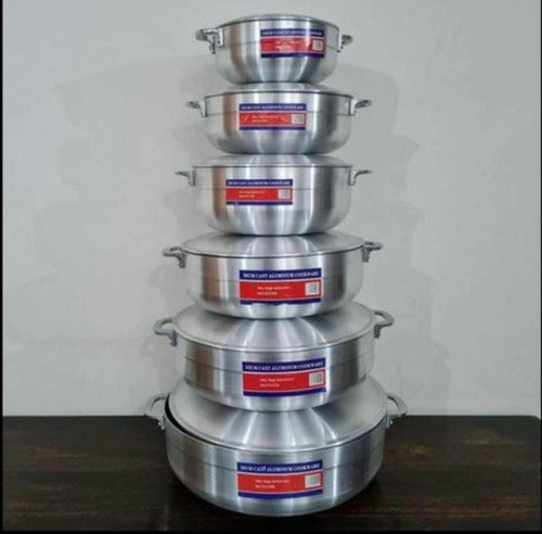 Juego De Calderos De Aluminio De 6pzs Baterías Cocina Ollas
