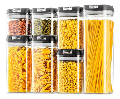 Set De 7 Contenedores Hermeticos De Plastico Cocina Despensa