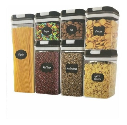 Set De 7 Contenedores Hermeticos De Plastico Cocina Despensa