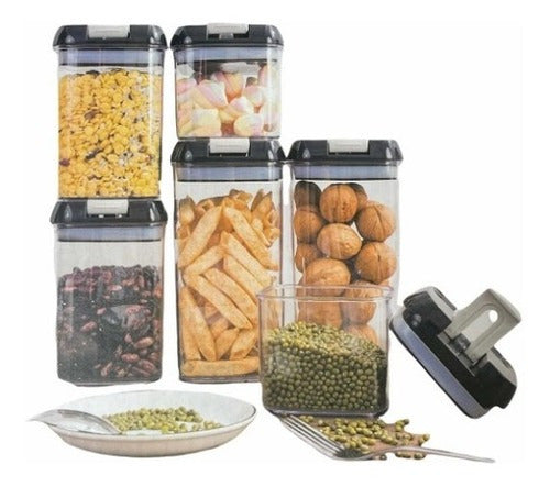Set De 7 Contenedores Hermeticos De Plastico Cocina Despensa