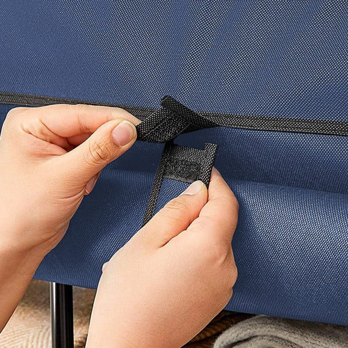 Zapatera De Tela Decoteam Con Cierre Y 6 Estantes Azul