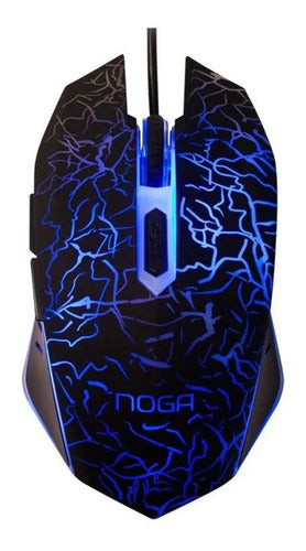 Mouse Gamer Noga Stormer St002 Luz Led Rgb , 2400 Dpi , 6 Botones , Windows Mac