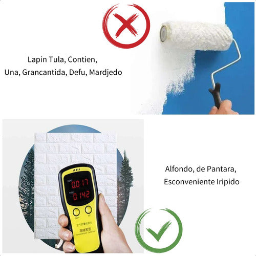 Pack 10 Laminas Papel Mural 3d Ladrillo Pared Blanco 77x70cm