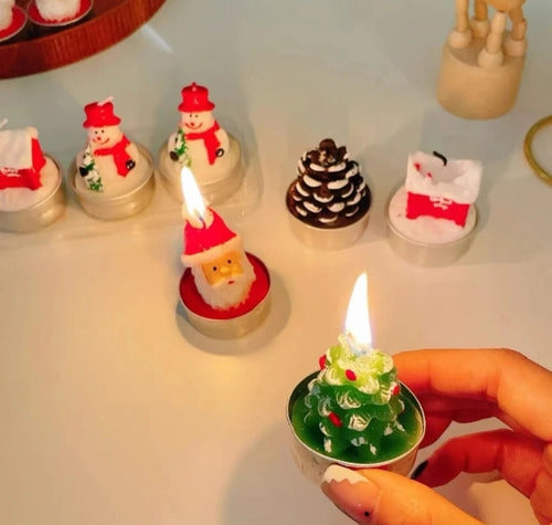 12 Velas 3d Decorativas Para Navidad Vrla Navideña 3d 02