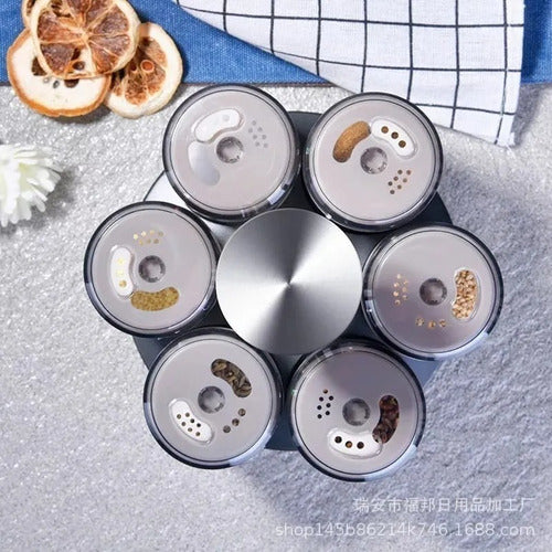 Especiero Set De Condimenteros Con Base Giratoria