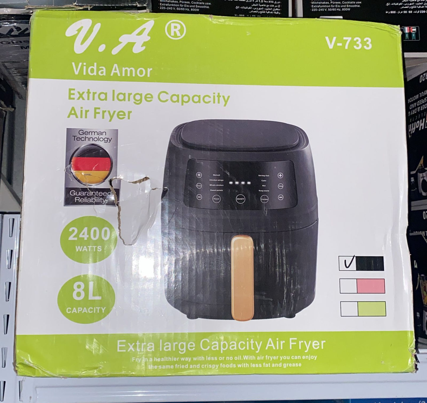 Oferta Freidora Eléctrica de Aire a Presión, Ahorro de Tiempo 8.0 Litros