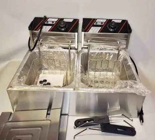 Oferta Freidora Eléctrica Doble 12 Lts elaborado de un excelente material de Acero Inoxidable