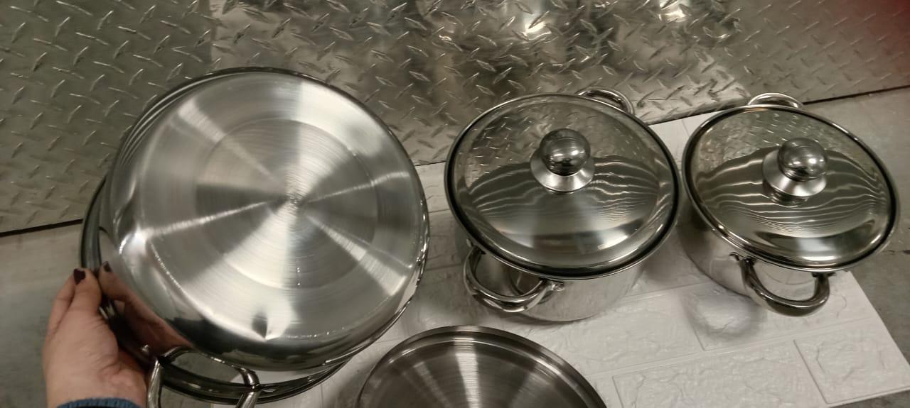 Oferta de Set  de ollas de acero inoxidable 6 piezas