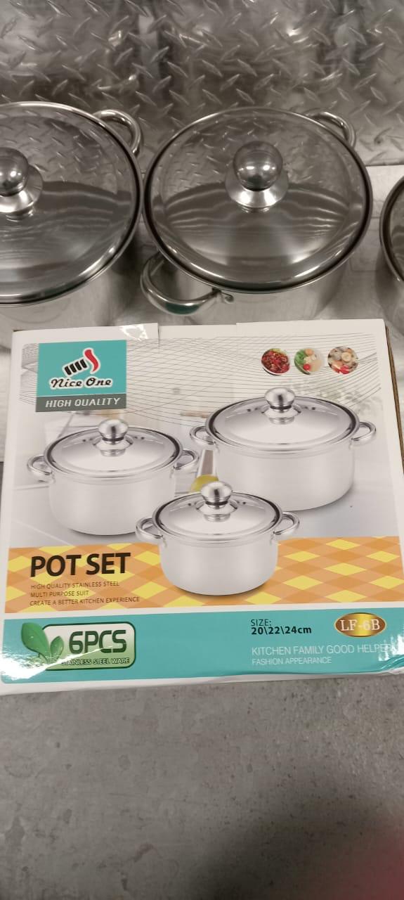 Oferta de Set  de ollas de acero inoxidable 6 piezas