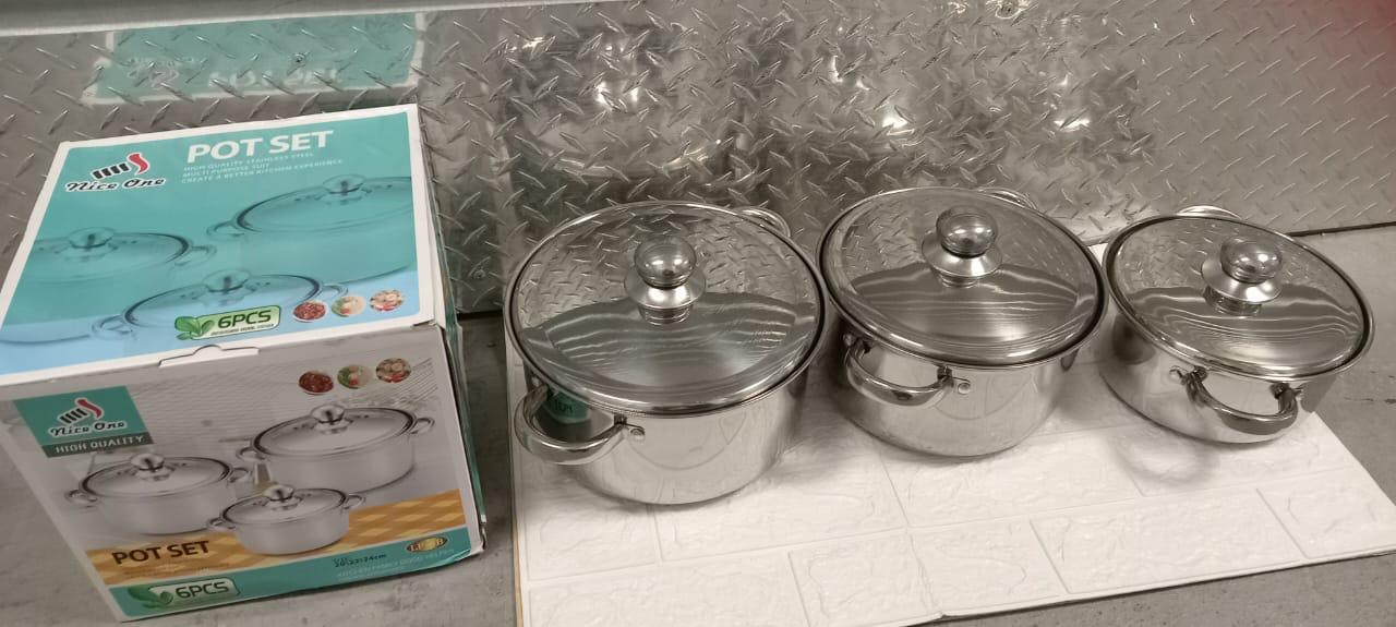 Oferta de Set  de ollas de acero inoxidable 6 piezas
