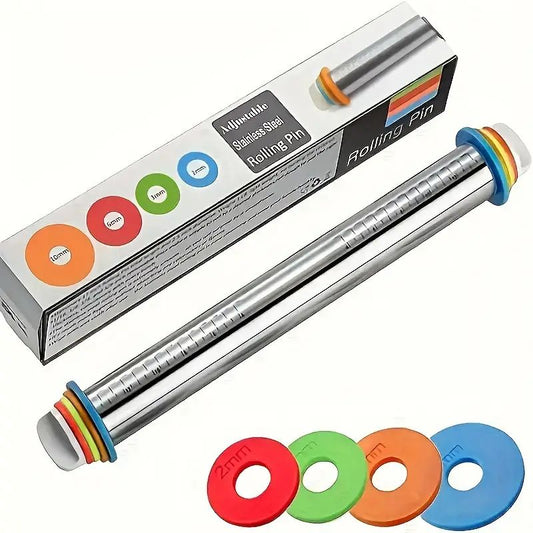 Rodillo Ajustable De Acero Inoxidable Con Anillos De Grosor