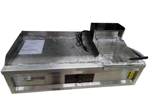 Plancha Churrasquera con Freidora Eléctrica