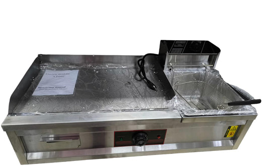 Plancha Churrasquera con Freidora Eléctrica