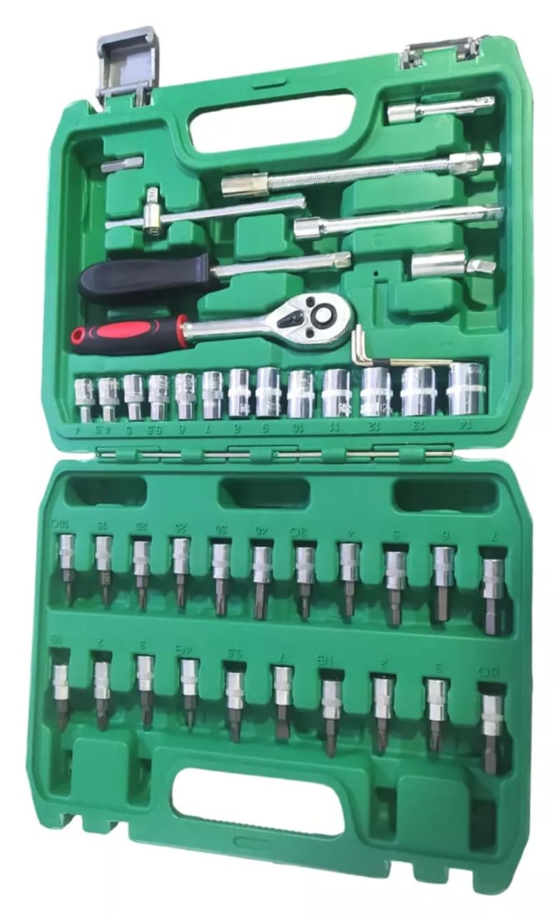 Set de 46 Herramientas Piezas para Automóvil Caja Dados
