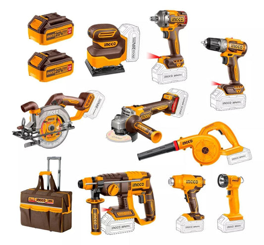 Kit combinado industrial inalámbrico 9 piezas
