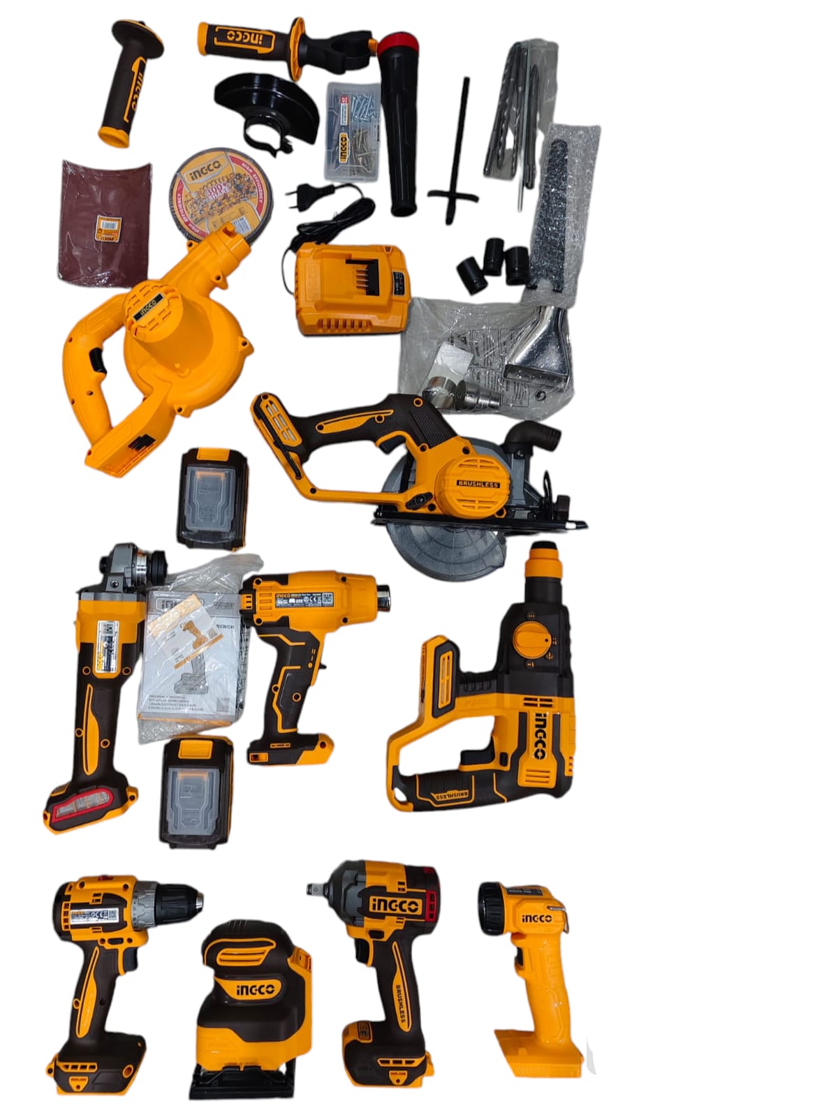 Kit combinado industrial inalámbrico 9 piezas