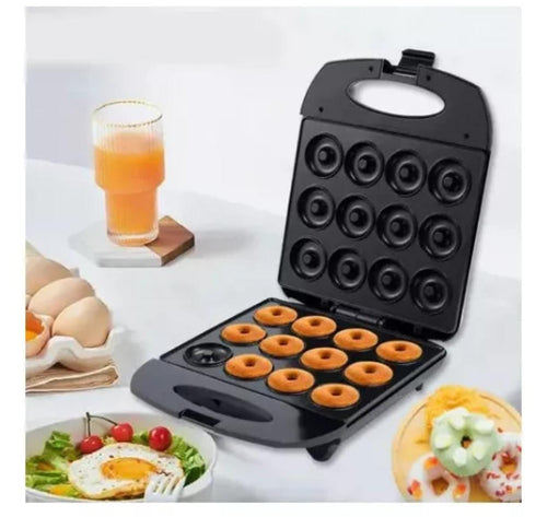 Maquina Mini Donas Sokany 12 Unidades Color Negro