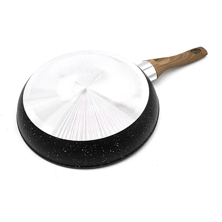 Juego de utensilios de cocina con recubrimiento de granito de mármol, sartenes forjadas