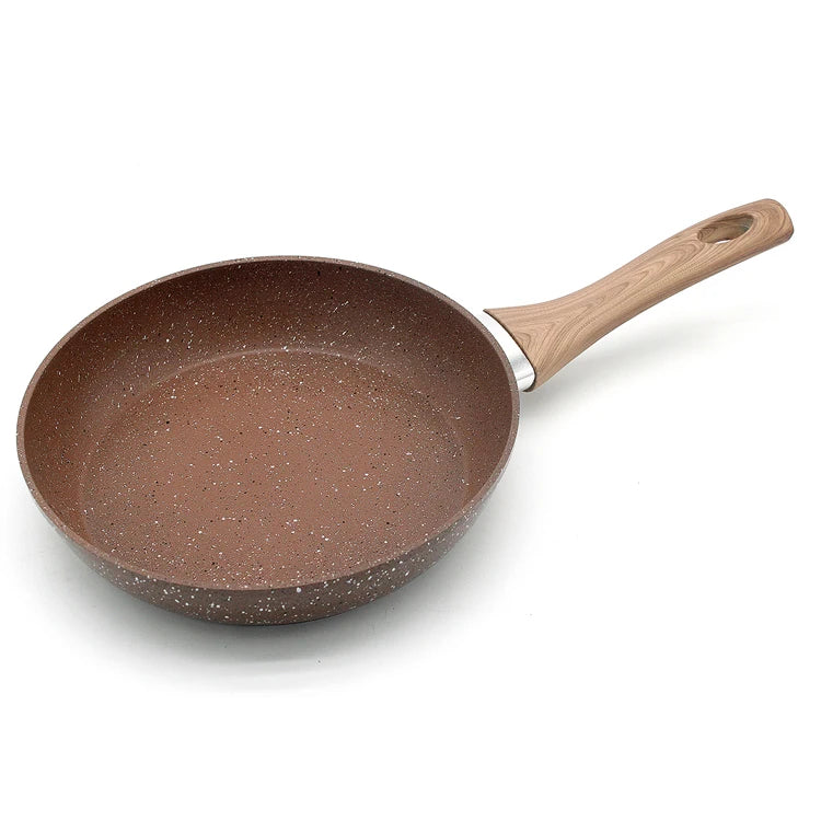 Juego de utensilios de cocina con recubrimiento de granito de mármol, sartenes forjadas