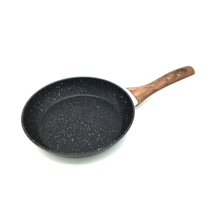 Juego de utensilios de cocina con recubrimiento de granito de mármol, sartenes forjadas