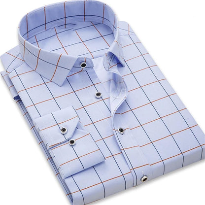 Camisa de manga larga  para hombre Primavera Verano Slim Fit Camisas de vestir Ropa masculina