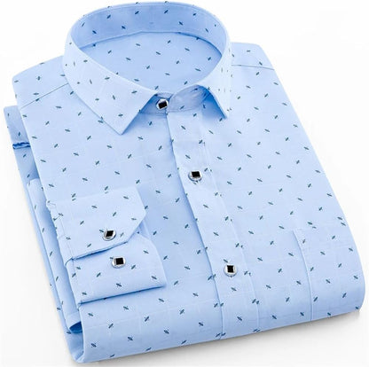 Camisa de manga larga  para hombre Primavera Verano Slim Fit Camisas de vestir Ropa masculina