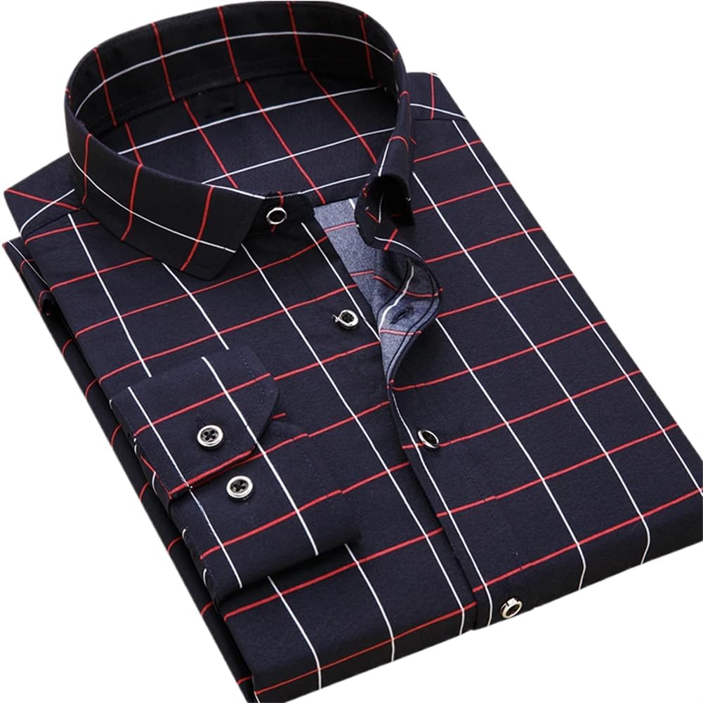 Camisa de manga larga  para hombre Primavera Verano Slim Fit Camisas de vestir Ropa masculina