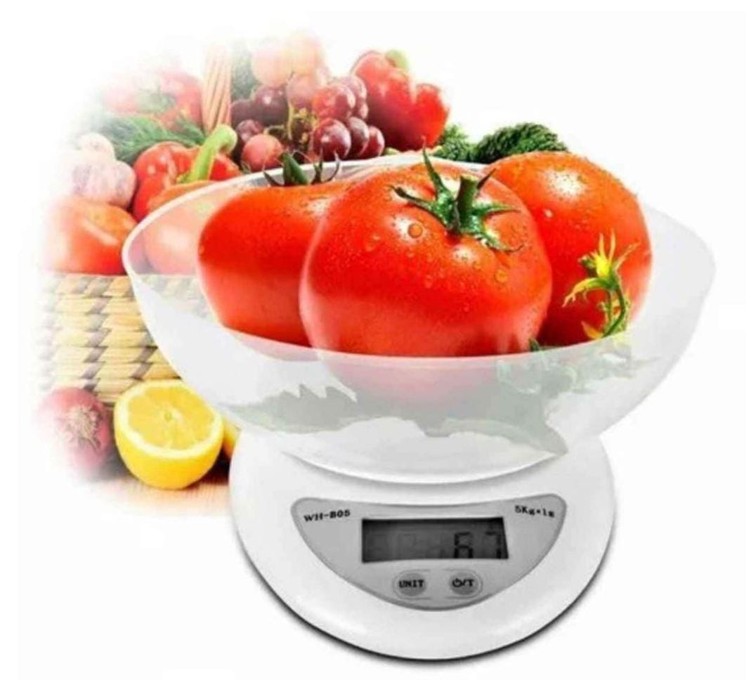 Balanza Digital Cocina Pesa  de 1-5kg viene con bowl y Batería