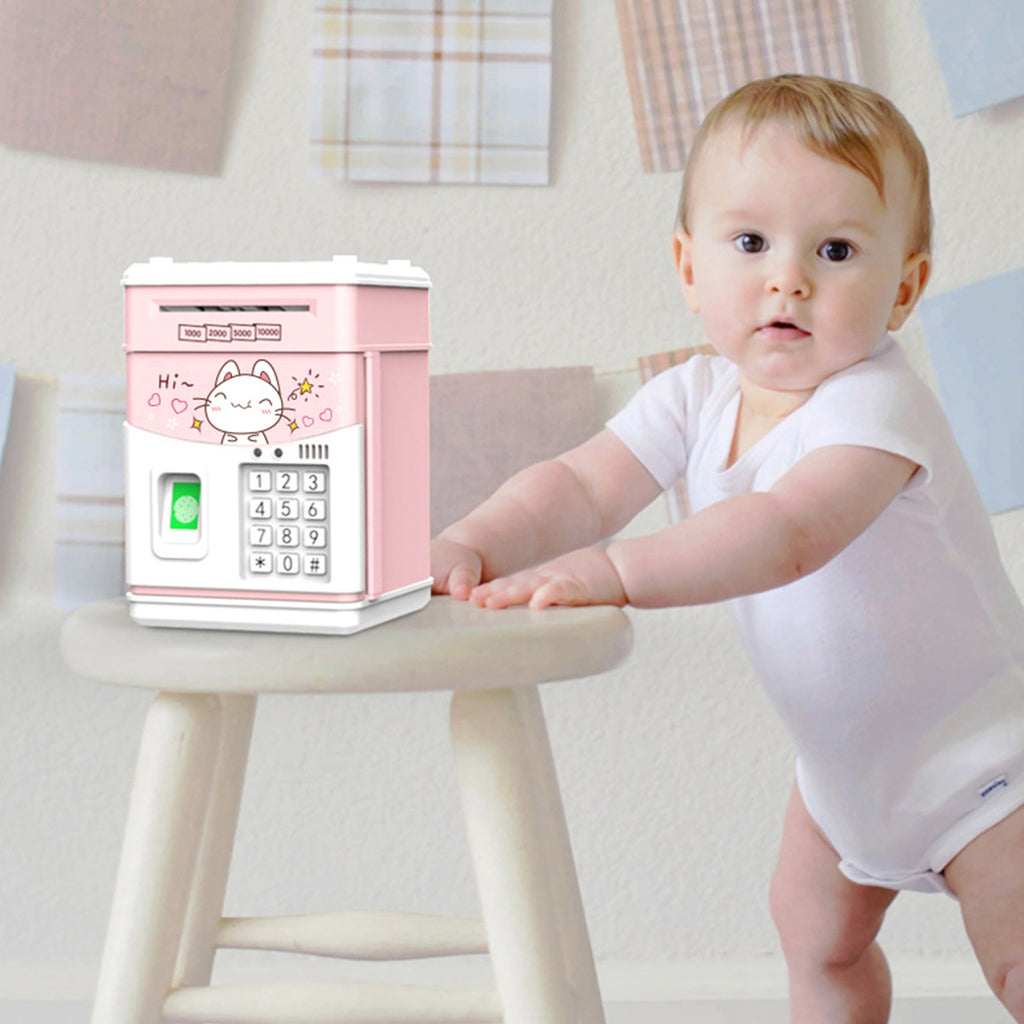 Mini Atm Piggy Bank With Password &amp; Fingerprint For  Gifts