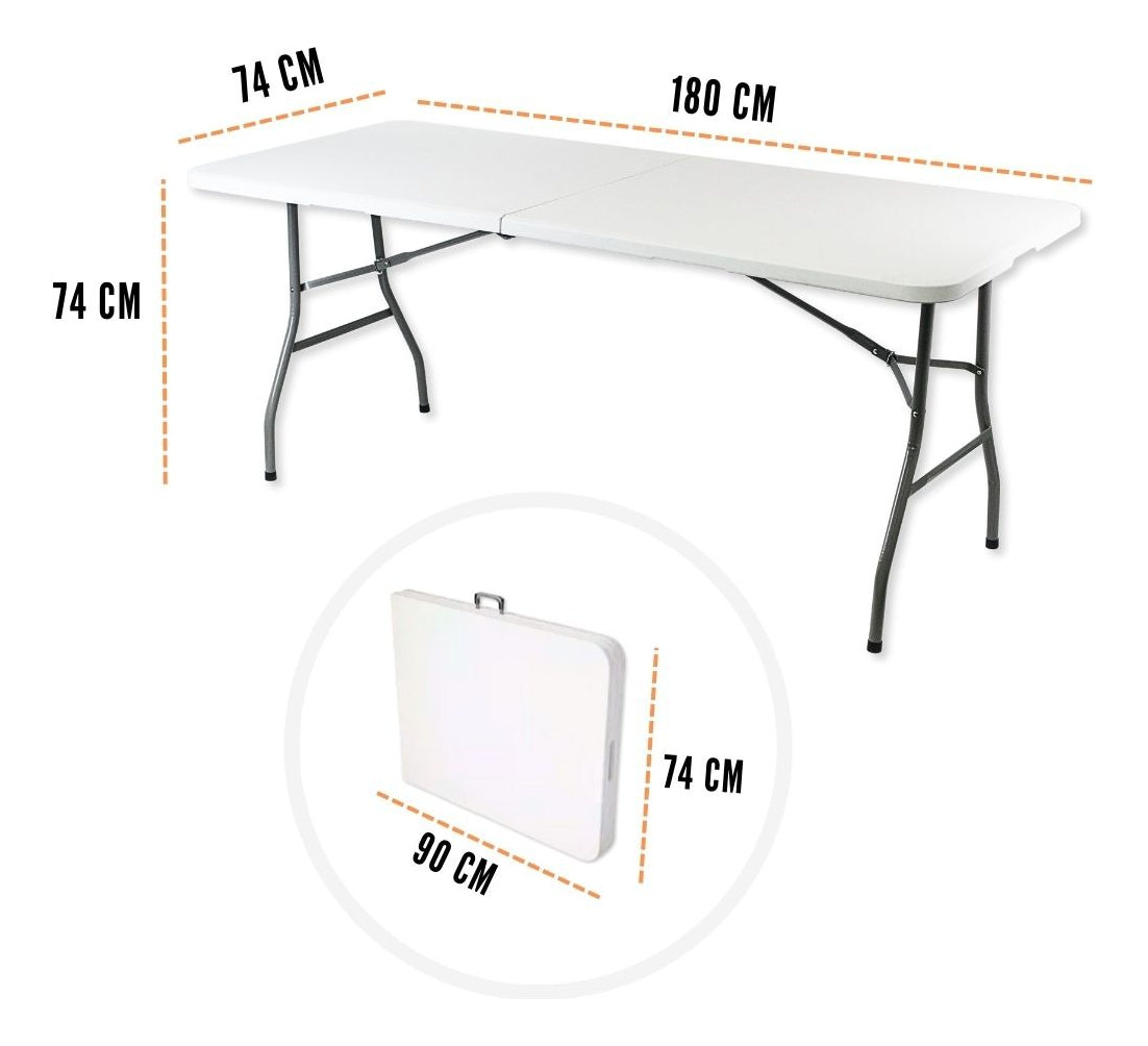 mesa plegable hogar color blanco