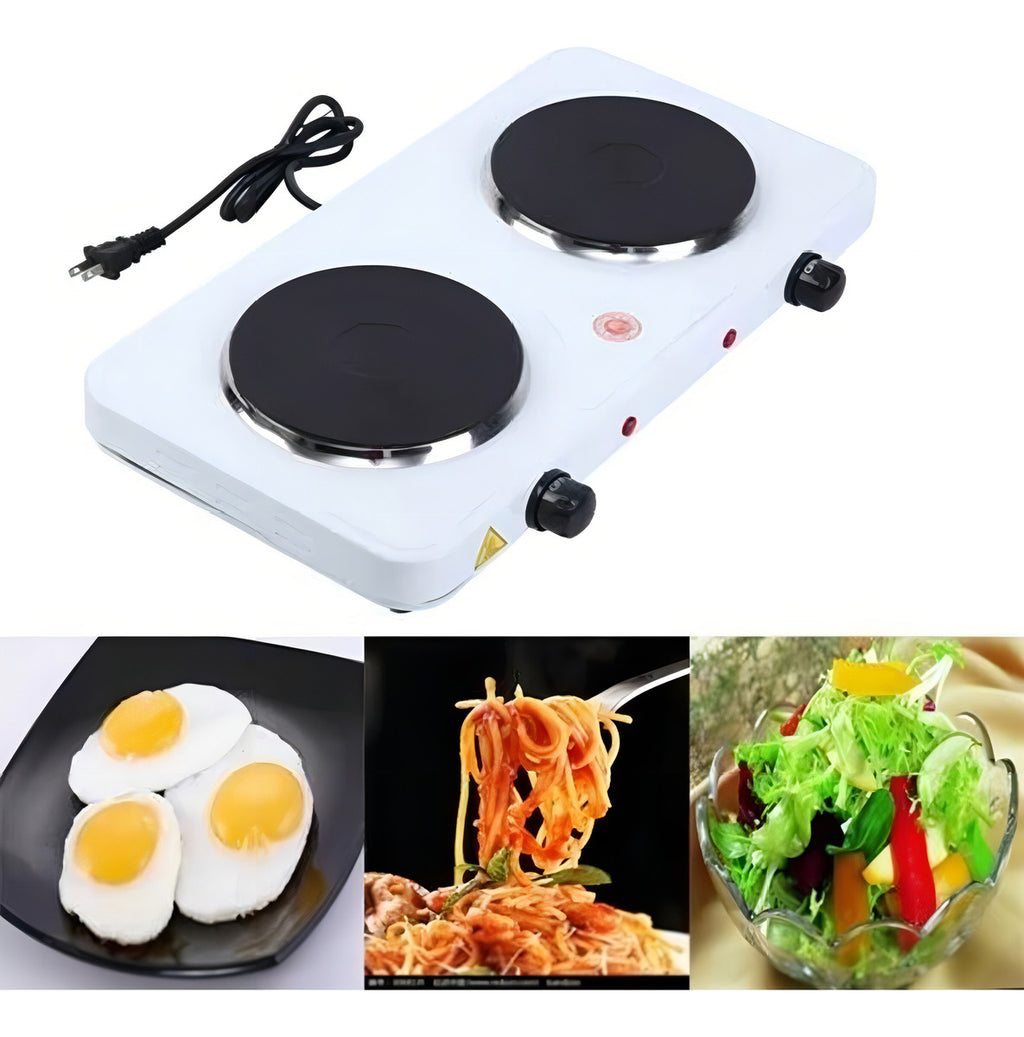 Encimera con alimentación eléctrica - Hot Plate JX-200A 220V color blanco - 2 hornallas