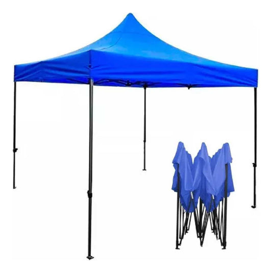 Toldo Araña Plegable 3x3 Fierro  Lona Azul