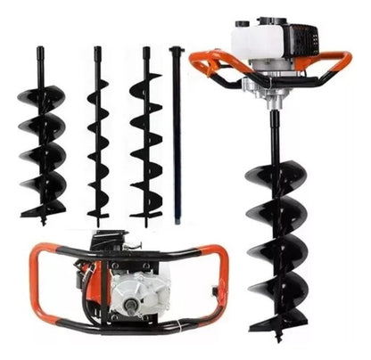 Ahoyador Barreno 63cc 3 Brocas y Extension Lic Japones Color Naranja Claro