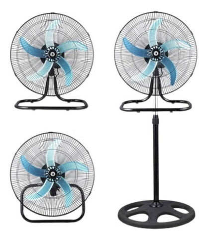 Pack 2 Ventilador Industrial Metalico Alta Potencia 3 En 1 Cantidad De Aspas 5 Color De La Estructura Plateado Color De Las Aspas Plateada Diámetro 18 Material De Las Aspas Metal